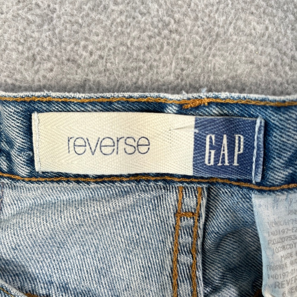 Vintage GAP Reverse Mom Jeans Womens 6 Blue Denim Light Wash Cotton Straight Leg - Picture 6 of 10
